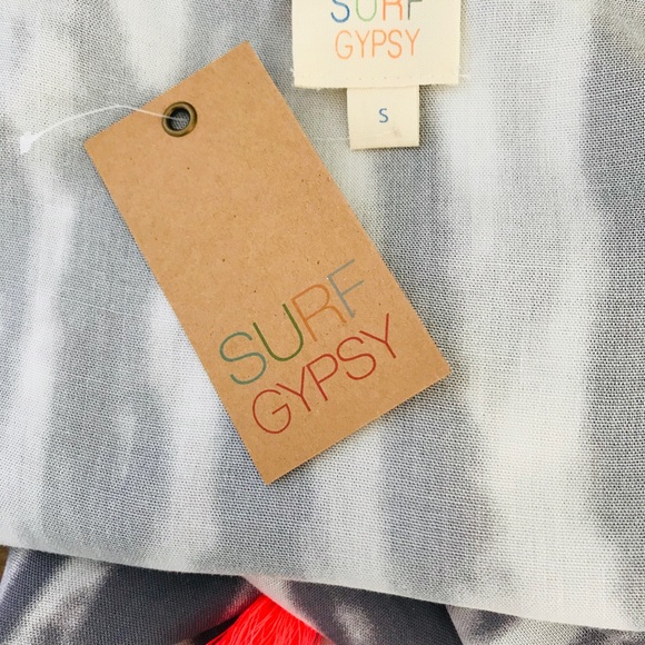 SURF GYPSY NWT Tasseled Boho SWIMSUIT COVER-UP Resort Cruise Dress Small - Picture 3 of 9